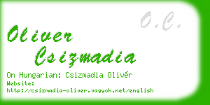 oliver csizmadia business card